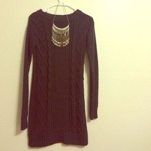 Charcoal Gray Sweater Dress