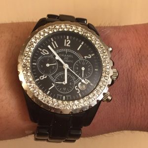 Black ceramic watch