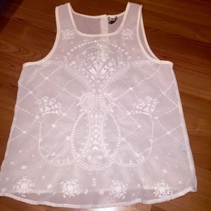 Sheer white tank top