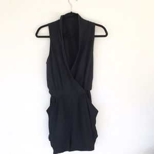 Bebe Black Flowy Romper (S) and purple peplum top