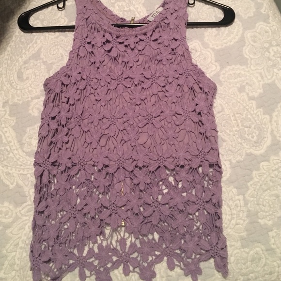❗️ sold ❗️Tobi purple floral crop top