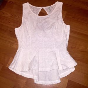 White peplum top