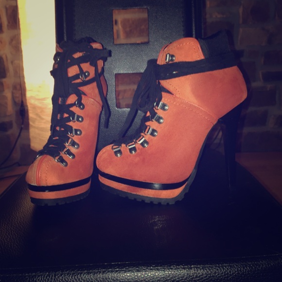 Orange Xhilaration ankle boots.