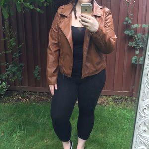 Brown Faux Leather Jacket