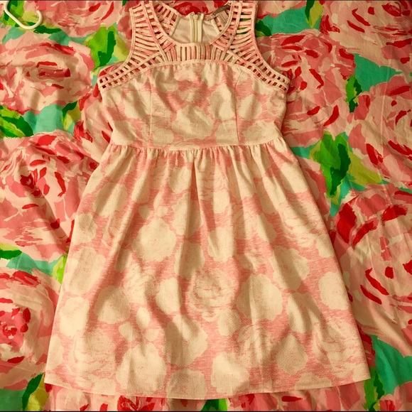 NWOT Pink Floral Caged Dress