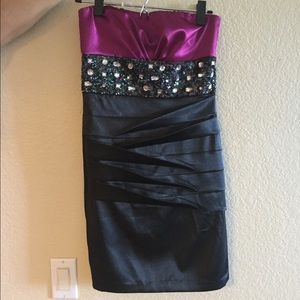 Strapless sequin dress