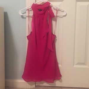 Express Hot Pink High Neck Top with Bow