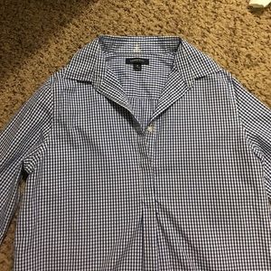Gingham print half button up