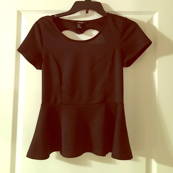 Forever 21 Black Peplum Top