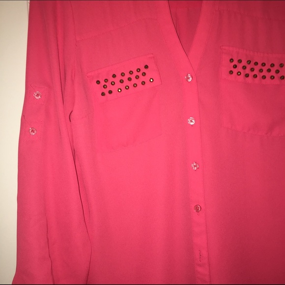 Hot Pink Button down - Picture 3 of 3