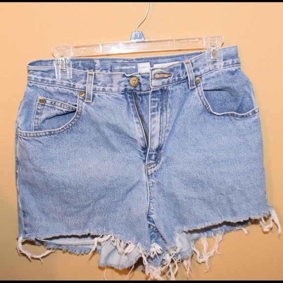 Vintage high waisted blue jean denim cut offs
