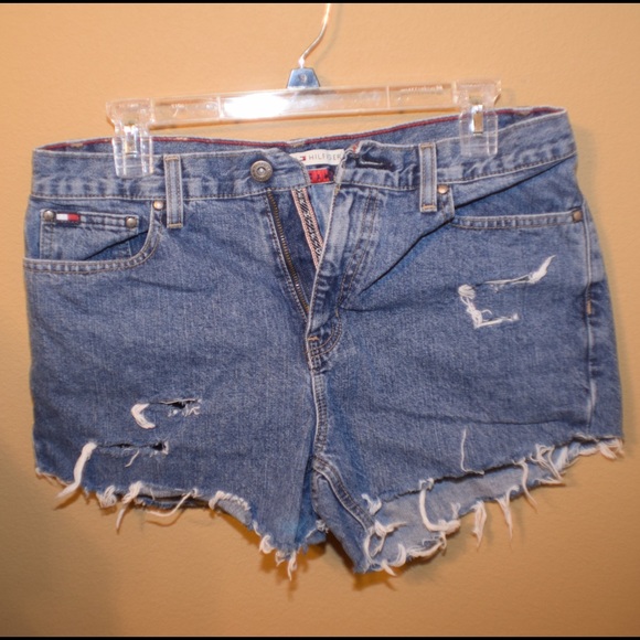 Vintage high waisted blue jean denim cut offs