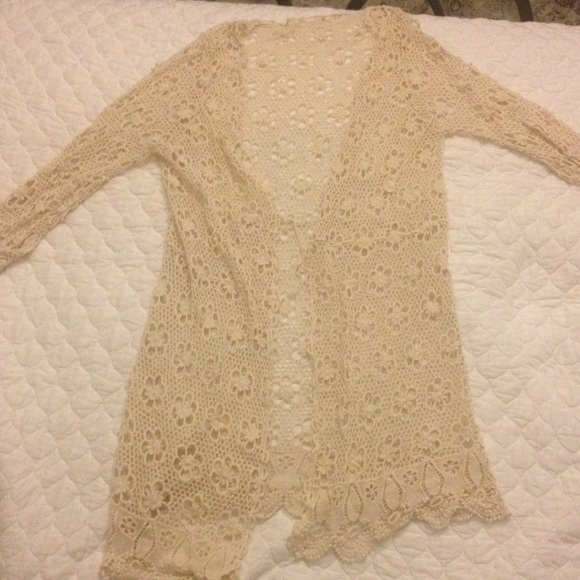 Crochet long cardigan