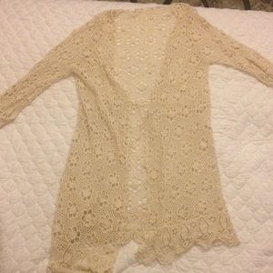 Crochet long cardigan