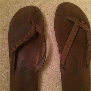 Rainbow braided sandals