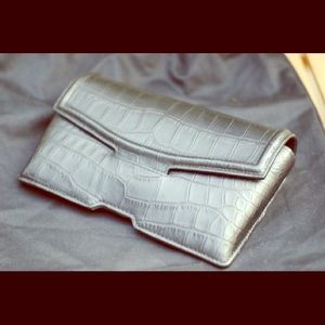 Alexander Wang Black Croc Clutch, new with tags