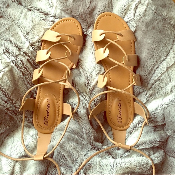 Nude Lace Up Sandals