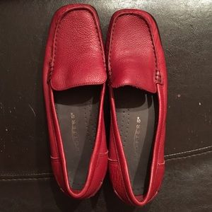 Red loafers