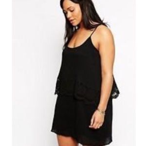 PLUS SIZE Layered dress with crochet detail