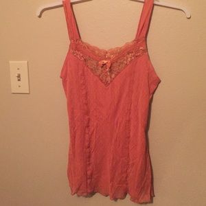 Orange lace tank