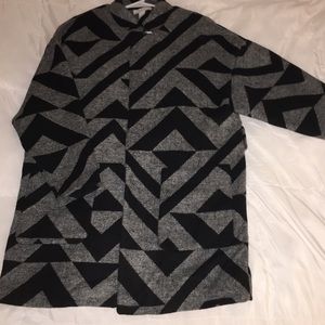 H&M Geometric Print Top Coat Size US 12