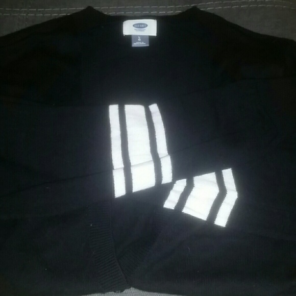 Varsity stripe black cardigan