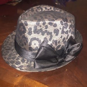 Beautiful black and grey Cheetah fadora hat