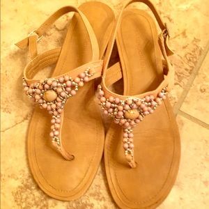 Sandals with bead detail