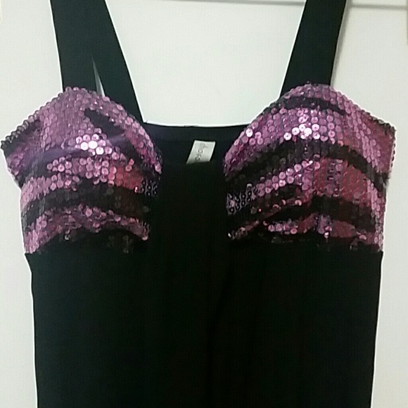 Zebra tiger stripe sequined pink and black top - Picture 3 of 3