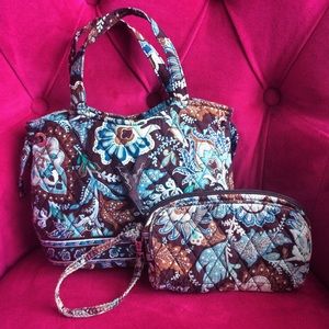 ✨SOLD✨ Vera Bradley Java Blue Tote+Wristlet