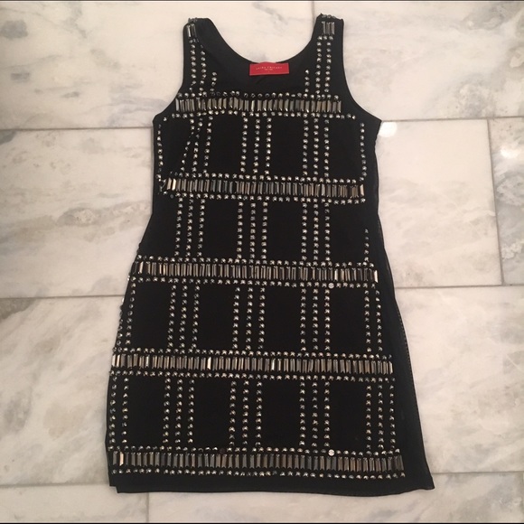AKIRA Dresses & Skirts - Akira black shift dress with gunmetal beading