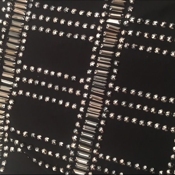 Akira black shift dress with gunmetal beading - Picture 2 of 4