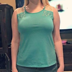 Turquoise Delias Sleeveless with lace back