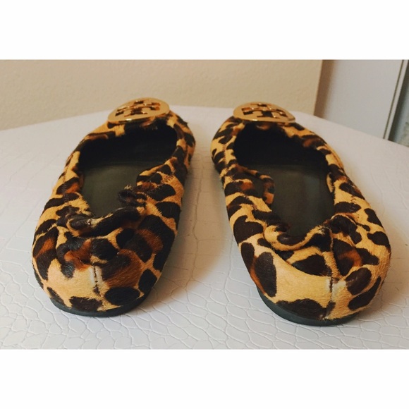 TORY BURCH Leopard Calf Hair Reva Ballet Flats - Picture 3 of 4