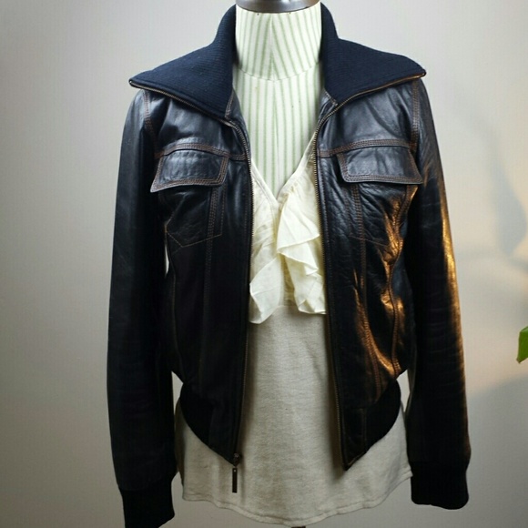 Real Leather Kenneth Cole Reaction Brown Jacket