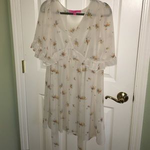 White and Floral Betsy Johnson Dress