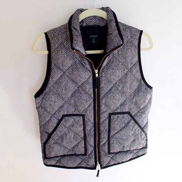 J.Crew Herringbone Down Vest Size Small