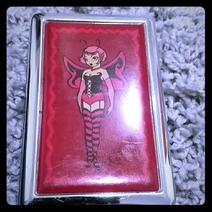 Metallic Wallet or Cigarette holder- Fairy Design