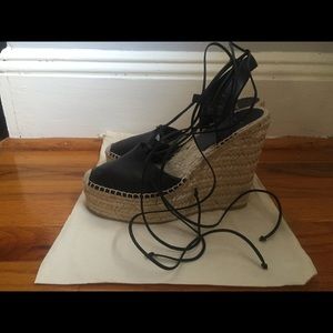 Saint Laurent espadrille wedge sandals