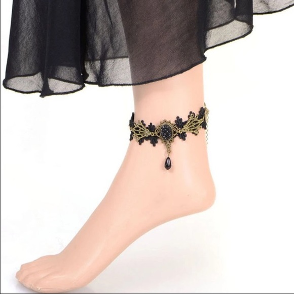 NEW! Black and gold anklet. Boho. Goth