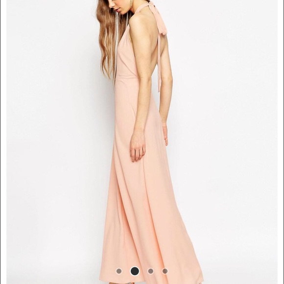 Asos pink long prom dress