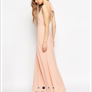 Asos pink long prom dress