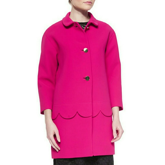 Kate spade Pink scalloped coat. - Picture 2 of 8
