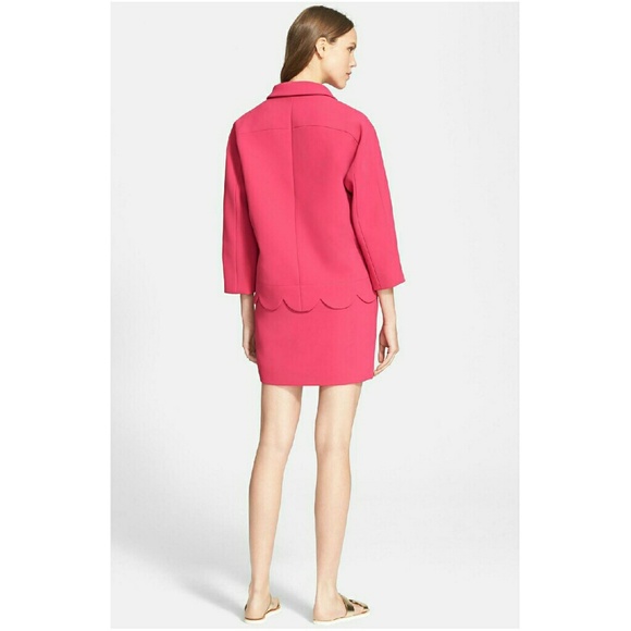 Kate spade Pink scalloped coat. - Picture 3 of 8