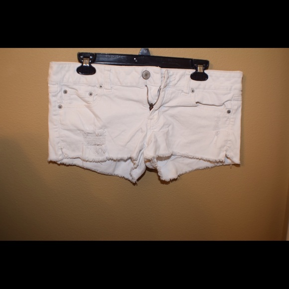 Low rise white cut offs