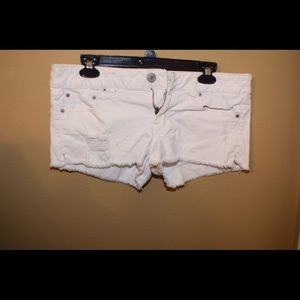 Low rise white cut offs