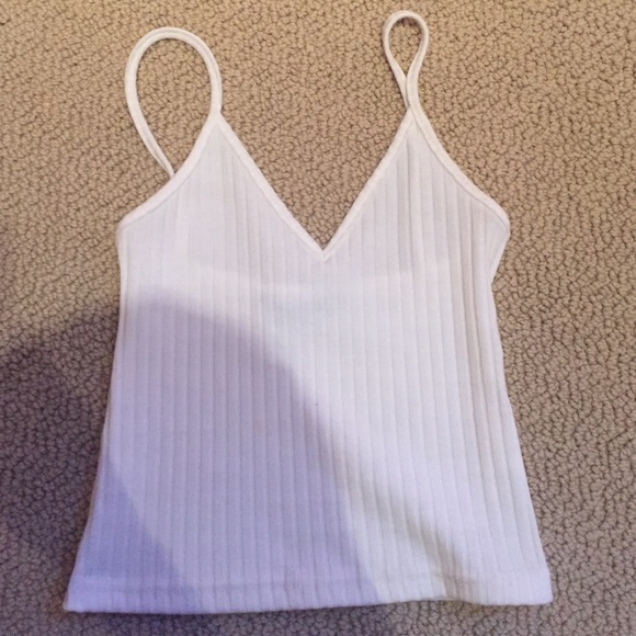 Cropped white tank top