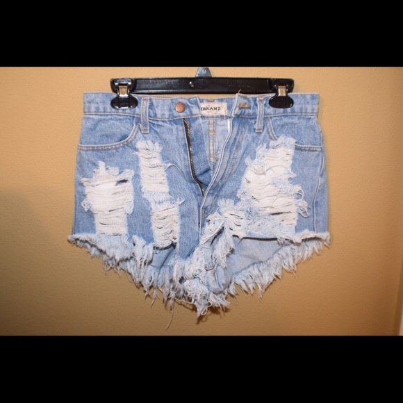 Vintage high waisted destroyed denim shorts
