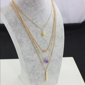 NEW! Multi-strand gold charm necklace.