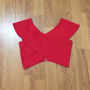 Red Crisscross Crop Top